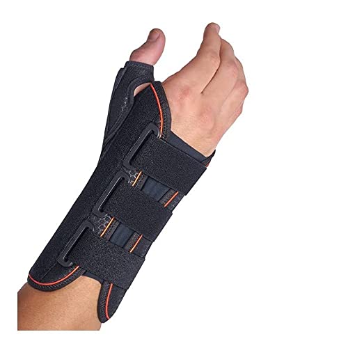 Muñequera semirrigida inmovilizadora larga con ferula de pulgar derecho. Mfp-d81 t/4