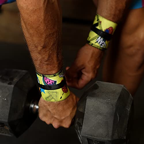 Muñequeras BANBROKEN (1 PAR) Estabilidad en muñecas para Fitness, Gimnasio, Crossfit, Calistenia, Halterofilia, Pesas - Hombre, Mujer -Talla Única (2unds)… (Amarillo)