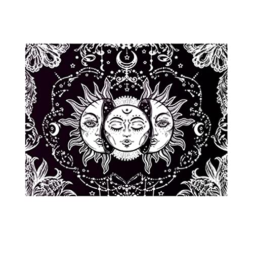 MUPUSA Decoración virtual Vivir Ornamento Hogar Tapiz Fondo Sol Pared Sala Decoración del hogar (negro)