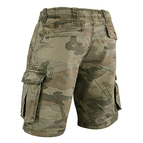 Muscle Alive Hombres Cargo Shorts Vintage Deportes Cámping Excursionismo Camuflaje Pantalones Cortos Algodón Camuflaje Oscuro 36