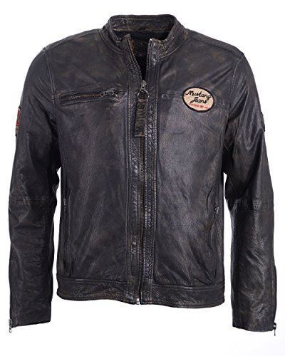 Mustang - Chaqueta - Biker - cuello mao - para hombre marrón oscuro L