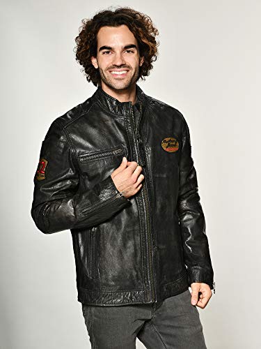 Mustang - Chaqueta - Biker - cuello mao - para hombre marrón oscuro L