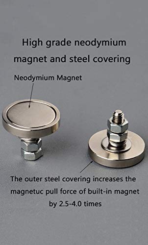 Mutuactor 4 Pcs imanes neodimio redondo potentes,Fuerza de tracción magnética vertical 23 kg,D30mm Con perno roscado macho M6,Apto para luces LED fijas ycámaras,Herramientas,Bricolaje,Cocina,Industria