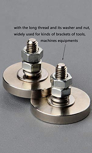 Mutuactor 4 Pcs imanes neodimio redondo potentes,Fuerza de tracción magnética vertical 23 kg,D30mm Con perno roscado macho M6,Apto para luces LED fijas ycámaras,Herramientas,Bricolaje,Cocina,Industria