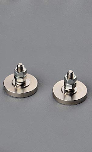 Mutuactor 4 Pcs imanes neodimio redondo potentes,Fuerza de tracción magnética vertical 23 kg,D30mm Con perno roscado macho M6,Apto para luces LED fijas ycámaras,Herramientas,Bricolaje,Cocina,Industria