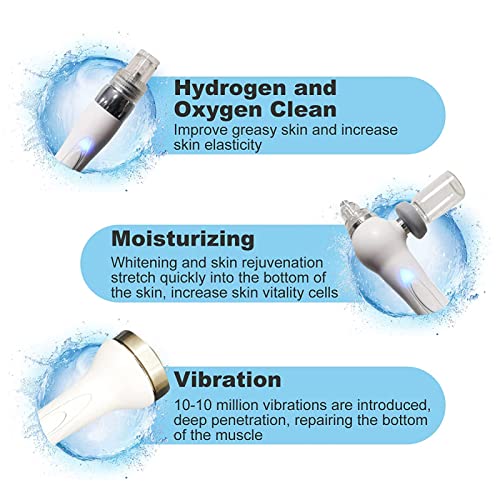 MXCYSJX Máquina de Belleza Facial de oxígeno de hidrógeno, 6 en 1 hidro Chorro de oxígeno Micro Burbujas pulverizador máquina hidrofacial de Limpieza de poros y Puntos Negros