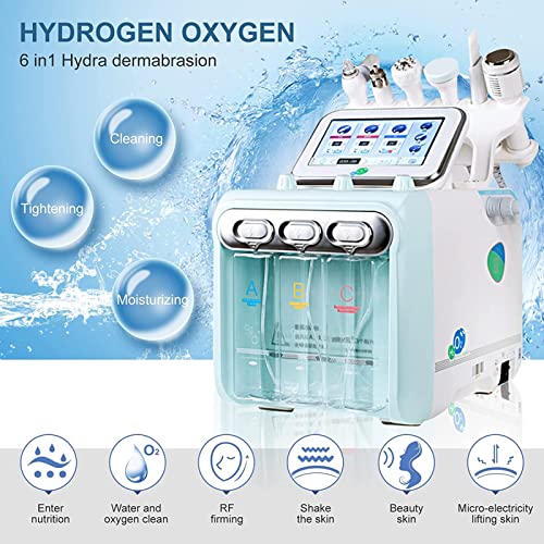 MXCYSJX Máquina de Belleza para el Cuidado de la Piel con hidrógeno y oxígeno, 6 en 1, Multifuncional, aspiradora, Limpieza Facial, rociador Facial con Chorro de Agua y oxígeno