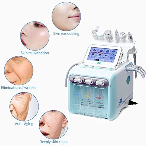 MXCYSJX Máquina de Belleza para el Cuidado de la Piel con hidrógeno y oxígeno, 6 en 1, Multifuncional, aspiradora, Limpieza Facial, rociador Facial con Chorro de Agua y oxígeno