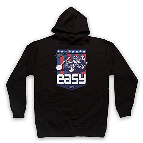 My Icon Art & Clothing Easy Ride Take It Easy Road Trip Film Biker Sudadera con Capucha para Adultos Negro X-Large/Pecho 122/127 cm