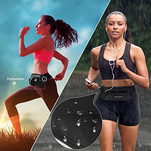 MYCARBON Cinturón de Correr para Botellas de Agua Bolsa Deportiva Riñonera Impermeable Running con Bandas Reflectantes Multi-Capa Alta Capacidad para Deportes Gimnasio para Móvil de 6 Pulgadas