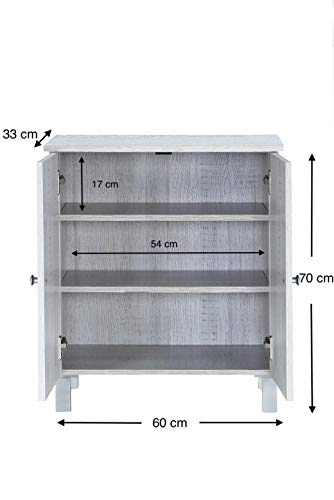 MyosHome - Mueble Zapatero Roble Polar De 60 x 33 x 70 cm Iris