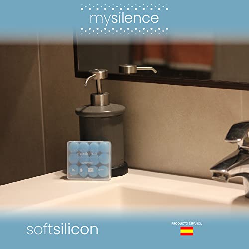 mysilence 12 Tapones Oído de Silicona Suaves, reutilizables, eliminación del ruido para Dormir, Natación, Avión