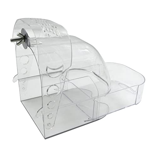 N-D Bañera para pájaros, loros, bañera, comedero colgante, jaula para pájaros, accesorio para, para pequeños pájaros, pinzones, periquitos, canarios, loro, transparente, 15,5 x 13 x 15,3 cm