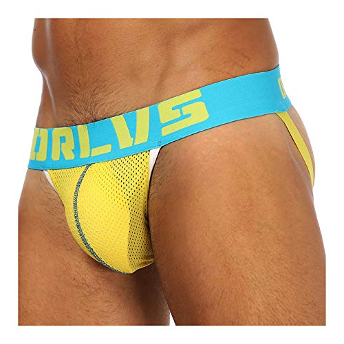 N/ Hombre Calzoncillos Sexy para Hombre Tangas Suspensorios Sexywear Transpirable Ropa Interior Gay Ropa Interior U Convex Cómodo Slip Tanga Respirable Sexy Bikini Bragas(Amarillo)