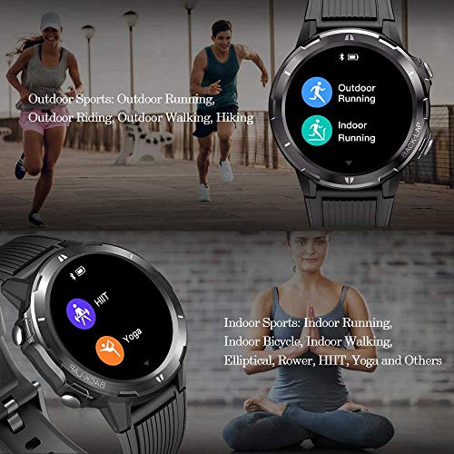Naack Bluetooth Smart Watch Pantalla táctil IP68 Impermeable Frecuencia cardíaca Monitoreo de la presión Arterial Salud Deportes Fitness Rastreador Pulsera de Actividad Compatible con iOS y Android