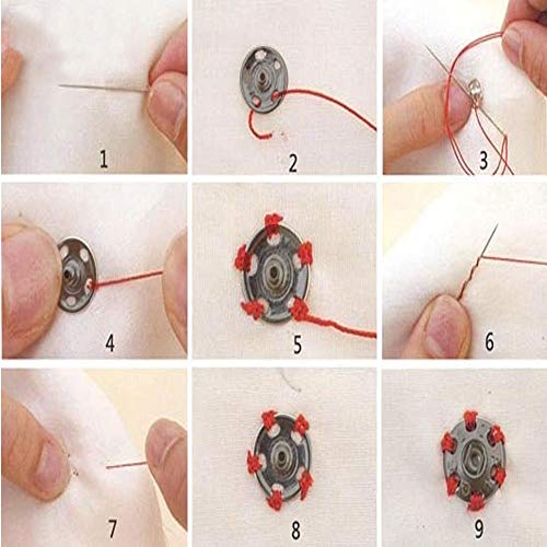 NACTECH Botone de Costura de Presion 24 set Botones a Presión de Costura de Metal para Chaquetas con Cierre a Presión de 15 mm Negro Falda Abrigo Titch Twitch Craft Doll