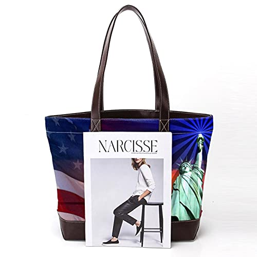 NaiiaN Bolsos de hombro Bolsos Bolso de mano para madres Mujeres Niñas Señoras Estudiante Ligero Correa Monedero Compras atardecer 4 de julio en el día de la dependencia