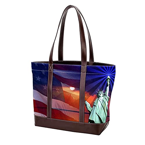 NaiiaN Bolsos de hombro Bolsos Bolso de mano para madres Mujeres Niñas Señoras Estudiante Ligero Correa Monedero Compras atardecer 4 de julio en el día de la dependencia