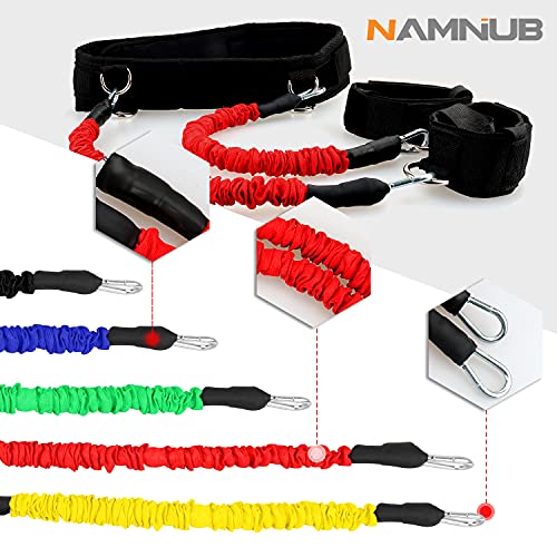 NamNiub Bandas Elásticas Fitness, Bandas de Resistencia Multifunción para Ejercicios Todo en 1, Gomas Elasticas Fitness con Guía de Ejercicios, Cintas Elásticas Musculación con Bolsa de Almacenamiento