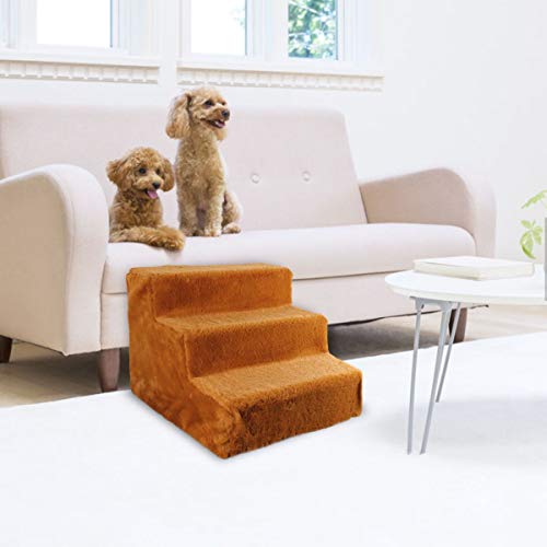 Namsan Escalera para perros y gatos, fácil montaje, con funda de felpa lavable, para sofá o cama