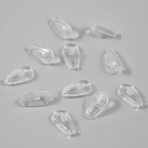 NATUCE Kit de Reparación de Gafas, 10 Pares Almohadillas de Nariz para Gafas Silicona, Almohadillas de Nariz de Cámara de Aire, con Tornillos Pinzas y Paño de Limpieza
