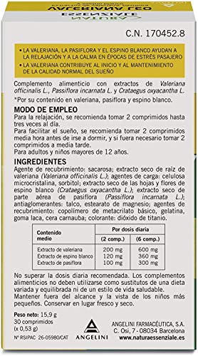 NATURA ESSENZIALE Valeriana Leo - 30 comprimidos - Favorece la tranquilidad y la calma - Complemento alimenticio con extractos de valeriana, pasiflora y espino blanco. A partir de 12 años.