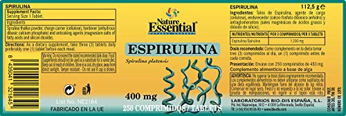 Nature Essential Espirulina - 250 Tabletas