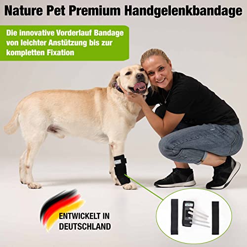 NATURE PET Vendaje Premium para la articulación carpometacarpiana de Perros/Vendaje para la articulación carpiana de Perros/Vendaje para Las extremidades Delanteras - Gris - XL