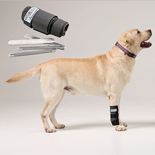 NATURE PET Vendaje Premium para la articulación carpometacarpiana de Perros/Vendaje para la articulación carpiana de Perros/Vendaje para Las extremidades Delanteras - Gris - XL