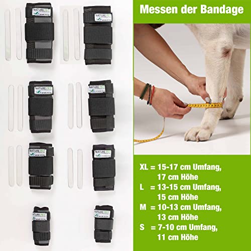 NATURE PET Vendaje Premium para la articulación carpometacarpiana de Perros/Vendaje para la articulación carpiana de Perros/Vendaje para Las extremidades Delanteras - Gris - XL
