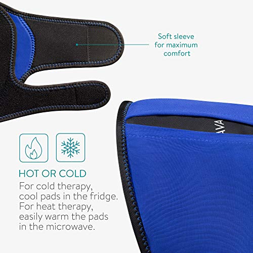 Navaris 2x Bolsa de gel para frío y calor - Compresas ajustables para tobillo tobillos - Banda para los pies - Aplicar temperatura caliente y fría
