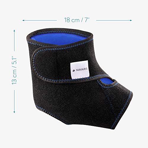 Navaris 2x Bolsa de gel para frío y calor - Compresas ajustables para tobillo tobillos - Banda para los pies - Aplicar temperatura caliente y fría