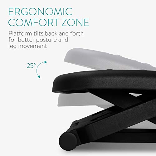 Navaris Reposapiés de Oficina - Soporte alzador de pies inclinable 0-25° - Apoyo ergonómico con Efecto Masaje - Base para pies de 43.7 x 33 CM
