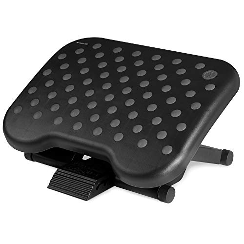 Navaris Reposapiés de Oficina - Soporte alzador de pies inclinable 0-25° - Apoyo ergonómico con Efecto Masaje - Base para pies de 43.7 x 33 CM