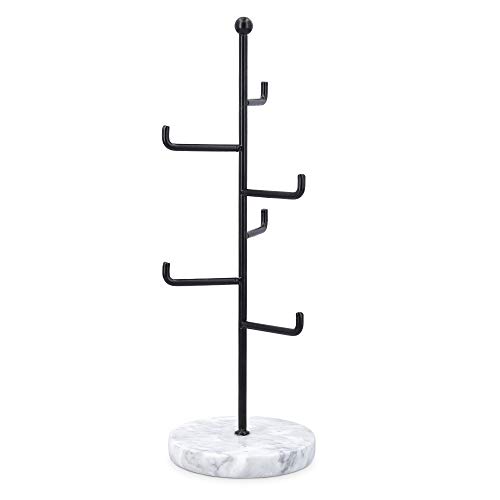 Navaris Soporte para Joyas y Accesorios - Árbol joyero cuelga Collares Pendientes Pulseras Cadenas y Anillos - Porta joyería de Metal con 6X Barra