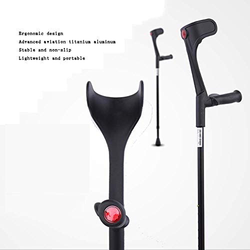 N\C Muletas ergonómicas Cane para antebrazo: ergonómicas, amortiguadoras, Antideslizantes, Plataformas de Reposo para Las Rodillas, Ajustables, Plegables, Derecha (tamaño: Izquierda)