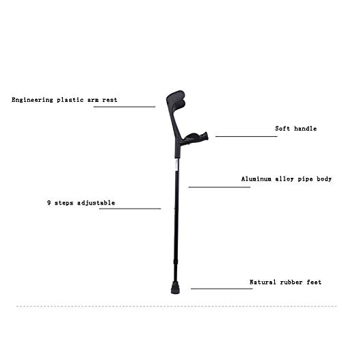 N\C Muletas ergonómicas Cane para antebrazo: ergonómicas, amortiguadoras, Antideslizantes, Plataformas de Reposo para Las Rodillas, Ajustables, Plegables, Derecha (tamaño: Izquierda)