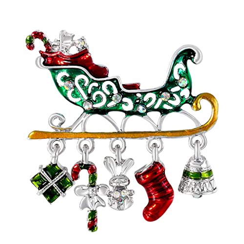 NC NC Navidad Broche muleta Dibujos Animados Lindo Insignias Pines Diamantes de imitación para Banquete Chaquetas Sombrero joyería