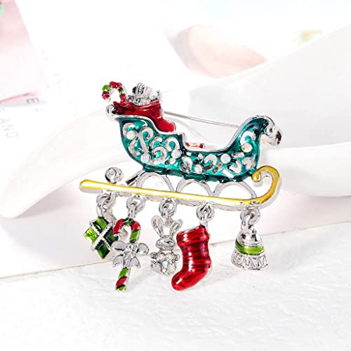 NC NC Navidad Broche muleta Dibujos Animados Lindo Insignias Pines Diamantes de imitación para Banquete Chaquetas Sombrero joyería
