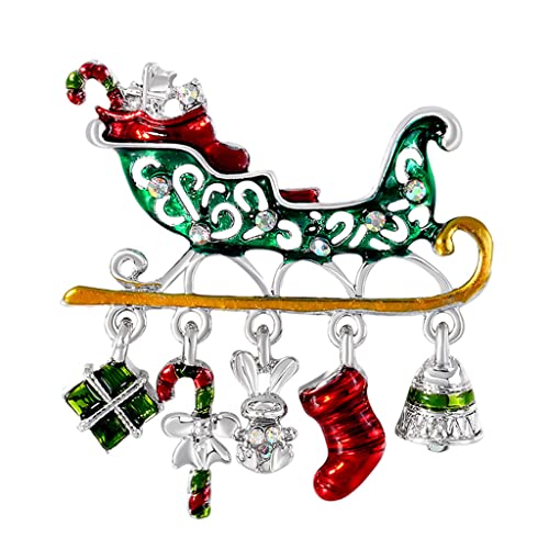 NC NC Navidad Broche muleta Dibujos Animados Lindo Insignias Pines Diamantes de imitación para Banquete Chaquetas Sombrero joyería