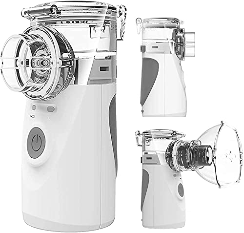 Nebulizador, Nebulizador Niños Inhaladores Eléctricos Nebulizador Silenciosos Funciona con Batería/Cable USB Nebulizador Portátil para Adultos Niños