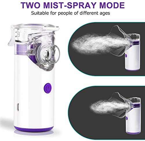 Nebulizador Portatil Eléctrico Inhalador Silencioso Nebulizadores con Boquilla y USB Recargable Inhaladores para Adultos y Niños