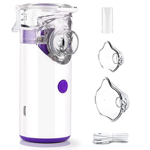 Nebulizador Portatil Eléctrico Inhalador Silencioso Nebulizadores con Boquilla y USB Recargable Inhaladores para Adultos y Niños