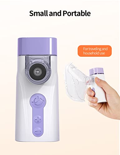 Nebulizador Portatil Inhalador,Nebulizador Inhalador Silenciosos ultrasónico para Adultos y Niños,Nebulizador con Boquilla y Máscara,Baterías o Cable USB