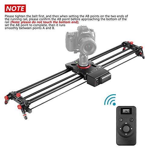 Neewer Control Deslizante Cámara Motorizada de 100cm Control Inalámbrico 2,4G Carril de Seguimiento de Fibra de Carbono con Motor de Silencio Toma de Video Secuencial Toma de Enfoque de Seguimiento