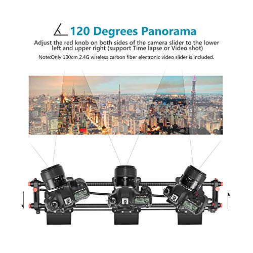 Neewer Control Deslizante Cámara Motorizada de 100cm Control Inalámbrico 2,4G Carril de Seguimiento de Fibra de Carbono con Motor de Silencio Toma de Video Secuencial Toma de Enfoque de Seguimiento