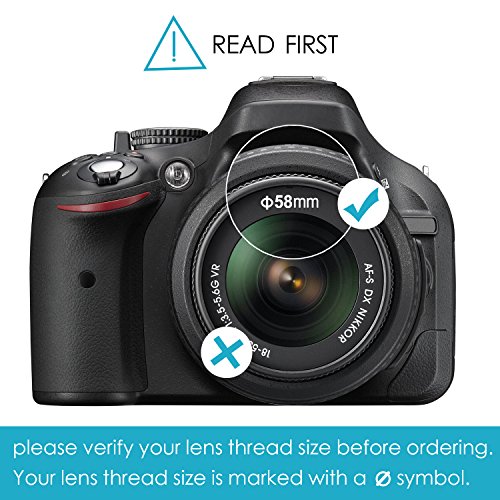 Neewer Filtro de Camára Lente 58mm Completo Kit Accesorios para CANON EOS REBEL 700D 650D 600D 550D 500D 450D 400D 350D 100D (T5i T4i T3i T2i T1i XSi XTi XT SL1)