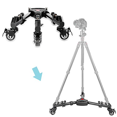 Neewer - Fotografía Professional Heavy Duty Trípode Dolly con Ruedas de Goma y Patas Ajustables para Canon Nikon Sony Cámaras DSLR Videocámara Iluminación de Video Fotográfico