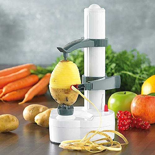 NEEZ Automático y Eléctrico Mondador Peladores Manzanas Patata Vegetal Fruta Peladura Máquina Cocina Cortador Herramienta (Blanco)