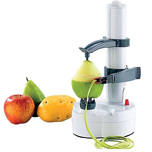 NEEZ Automático y Eléctrico Mondador Peladores Manzanas Patata Vegetal Fruta Peladura Máquina Cocina Cortador Herramienta (Blanco)